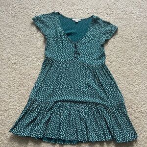 American Eagle Outfitters Green Ruffled Sundress
